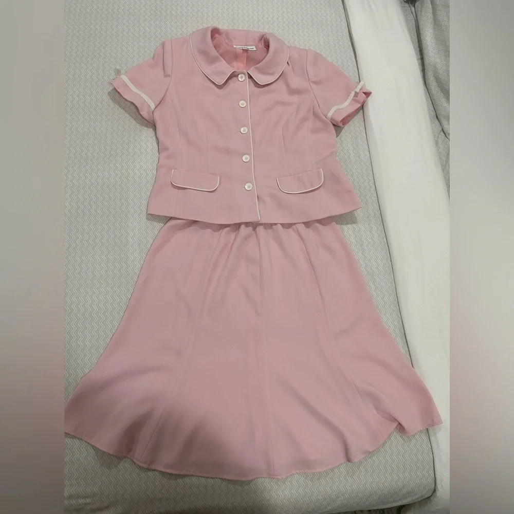 Vintage Danny & Nicole Powder Pink Skirt Set - Picture 2 of 6